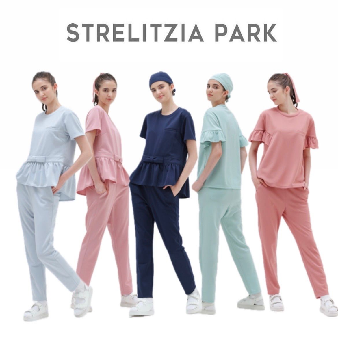 スクラブ上下セット 医療ユニフォームネイビー