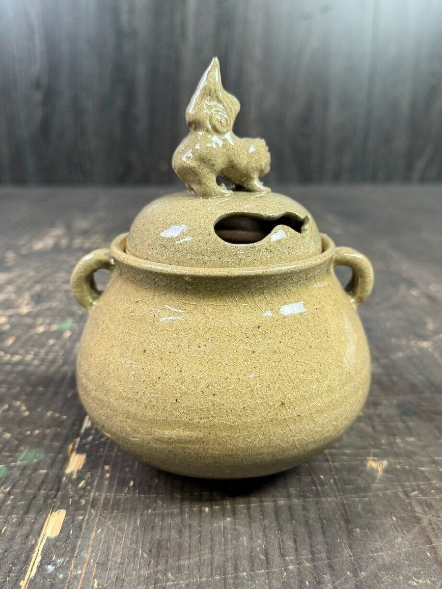 FXB37 唐津焼 香爐 香炉 骨董 久峰陶苑 共箱/M3 注文 宝蔵】九谷焼 啓