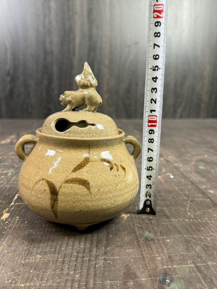 FXB37 唐津焼 香爐 香炉 骨董 久峰陶苑 共箱/Y3 FXB37 唐津焼 香爐 香炉 骨董 久峰陶苑 共箱/M3 【公式通販】