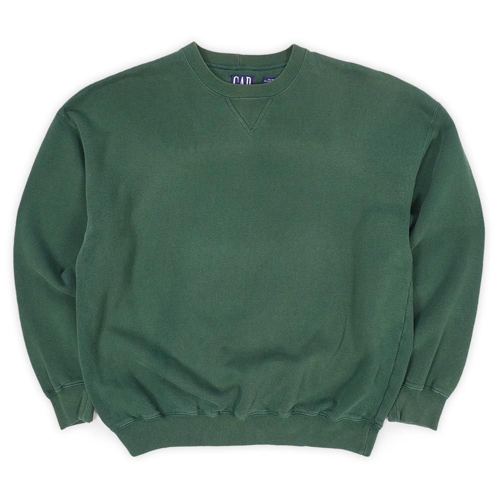 ギャップ OLD GAP 90s 90年代 前V ブランクスウェット 旧タグ 無地 USA ヴィンテージ アメリカ 古着 メンズ スウェットシャツ トレーナー グリーン 緑 M