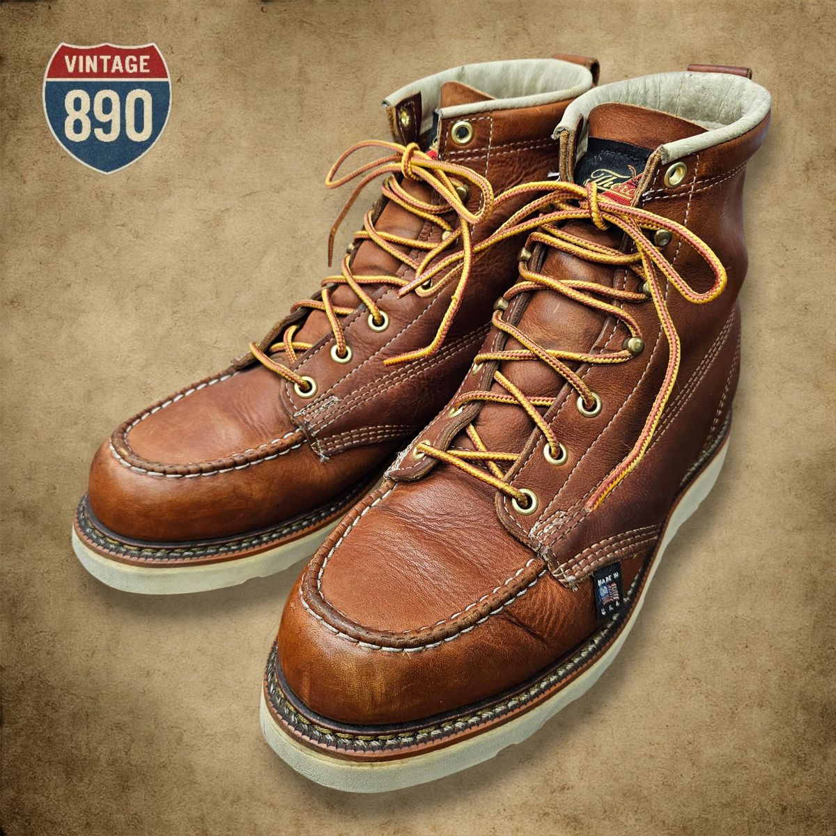 8半 Thorogood ソログッド 6インチ アメリカン モックトゥ ウェッジ ブーツ