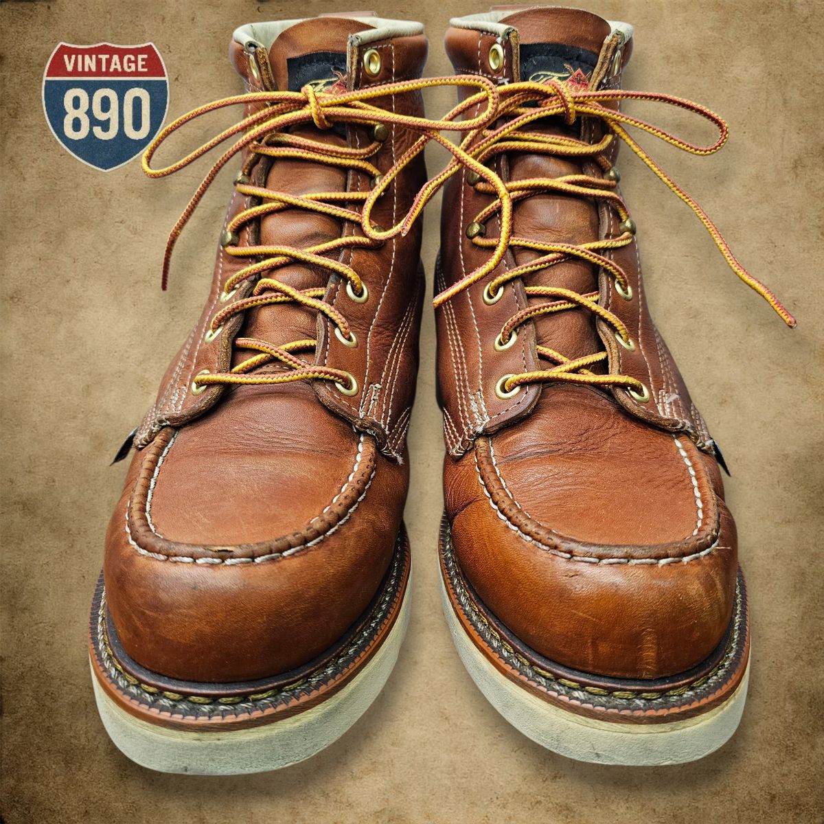 8半 Thorogood ソログッド 6インチ アメリカン モックトゥ ウェッジ ブーツ