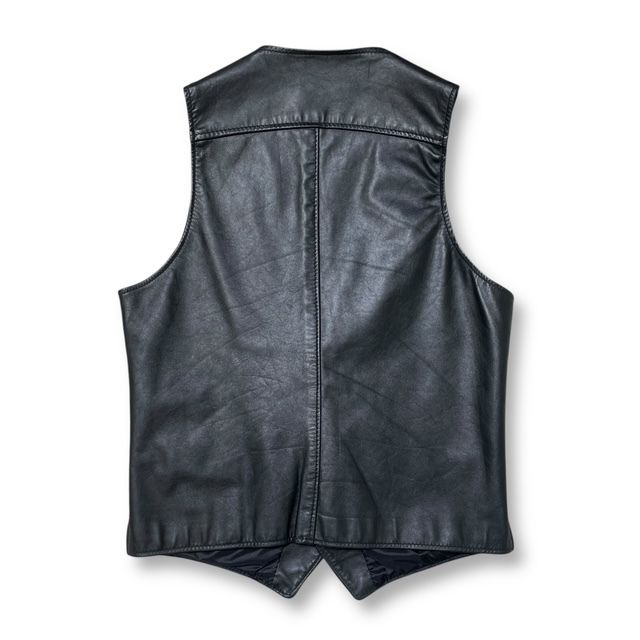 SHOTT Silver Button Leather Vest Black シルバーボタン レザーベスト ショット