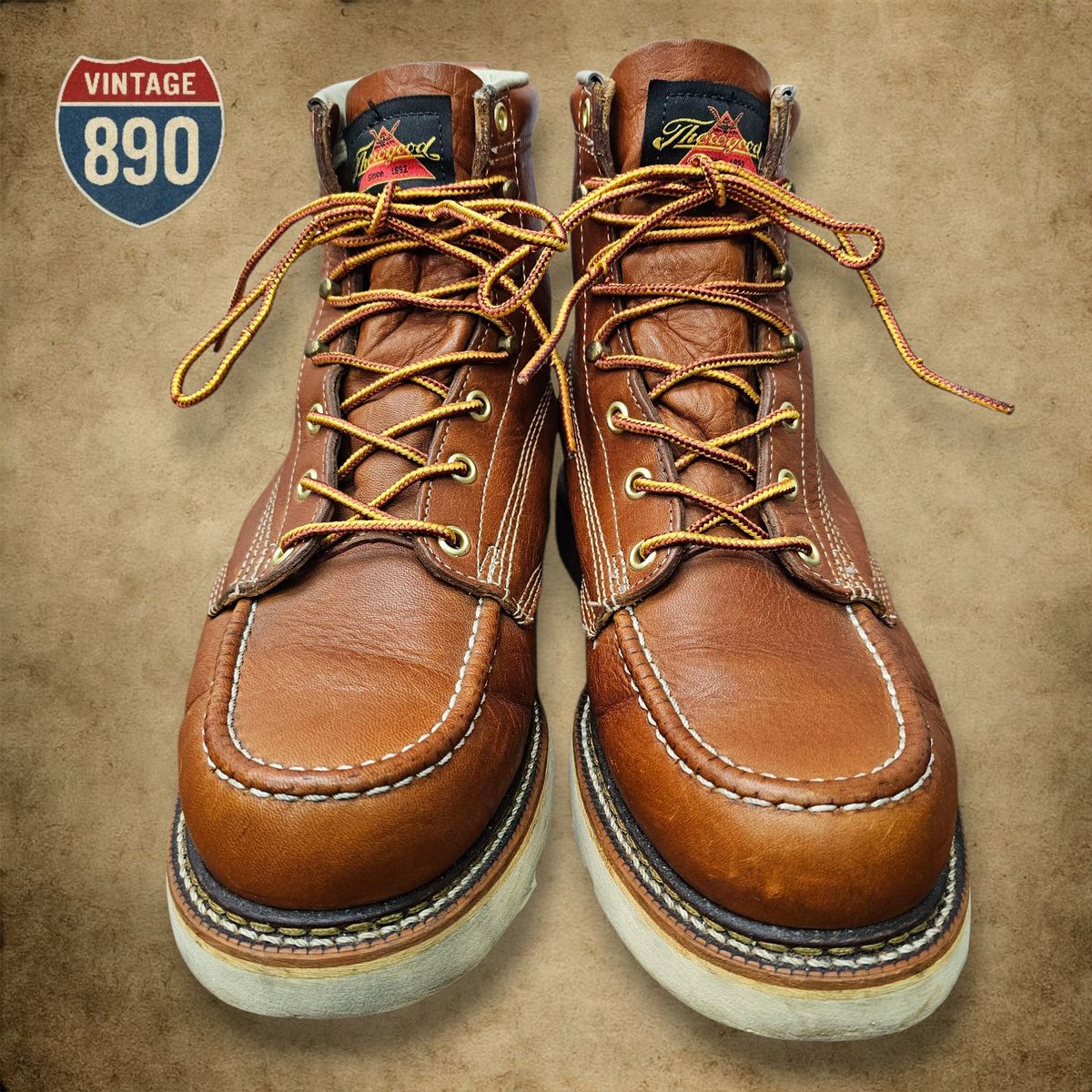 9 Thorogood ソログッド 6インチ アメリカン モックトゥ ウェッジ ブーツ