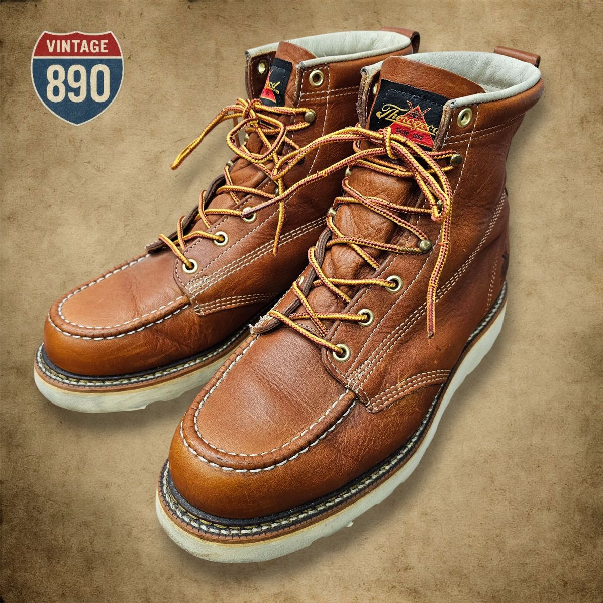 9 Thorogood ソログッド 6インチ アメリカン モックトゥ ウェッジ ブーツ