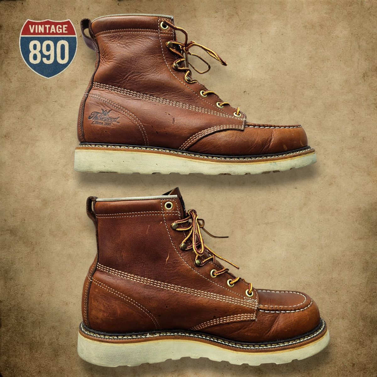  9 Thorogood ソログッド 6インチ アメリカン モックトゥ ウェッジ ブーツ その他 ブーツ 革靴