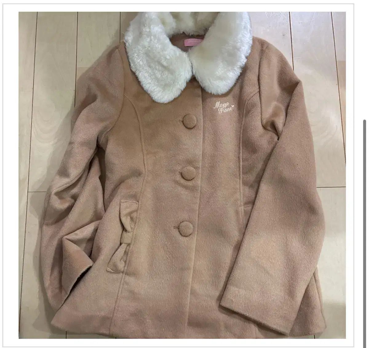 メゾピアノ ラテギャル ファー コート ベージュ ショートコート