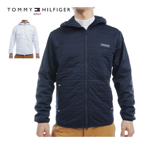 トミーヒルフィガー 圧着キルト フーデッド 中綿 ジャケット ゴルフウェア メンズ M-3L THMA468