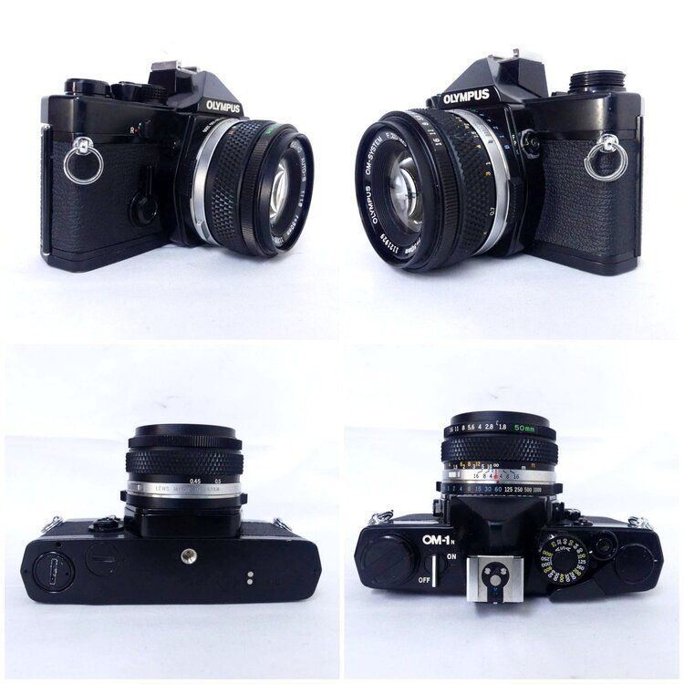  OLYMPUS オリンパス OM 1 N ブラックボディ AUTO S f 8 50 mm フィルムカメラ 一眼レフカメラ(フィルム) フィルムカメラ