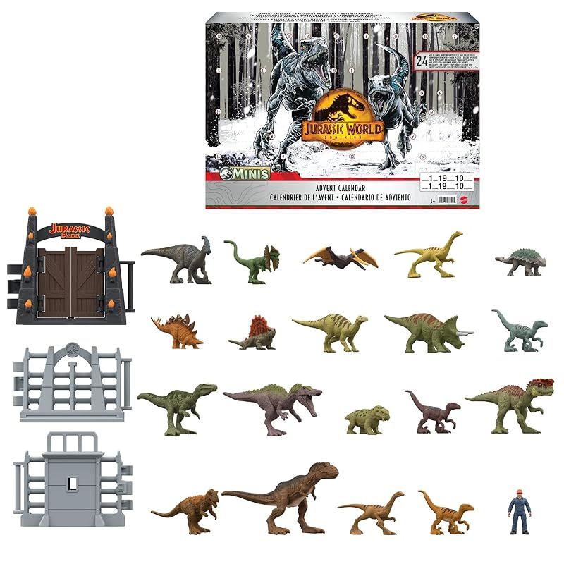 マテル MATTEL ジュラシックワールド JURASSIC WORLD 新たなる支配者 オンライン アドベントカレンダー2025 ミニフィギュアとパーツ30ケ入り 恐竜 おもちゃ 3才 HHW24