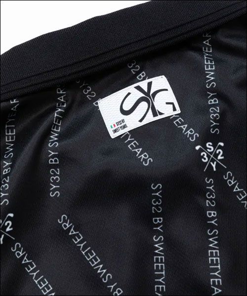 SY32 by SWEET YEARS メンズ ゴルフウェア ロゴランバス総柄 半袖