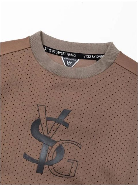 SY32 by SWEET YEARS ゴルフ パンチング クルーネック スウェット
