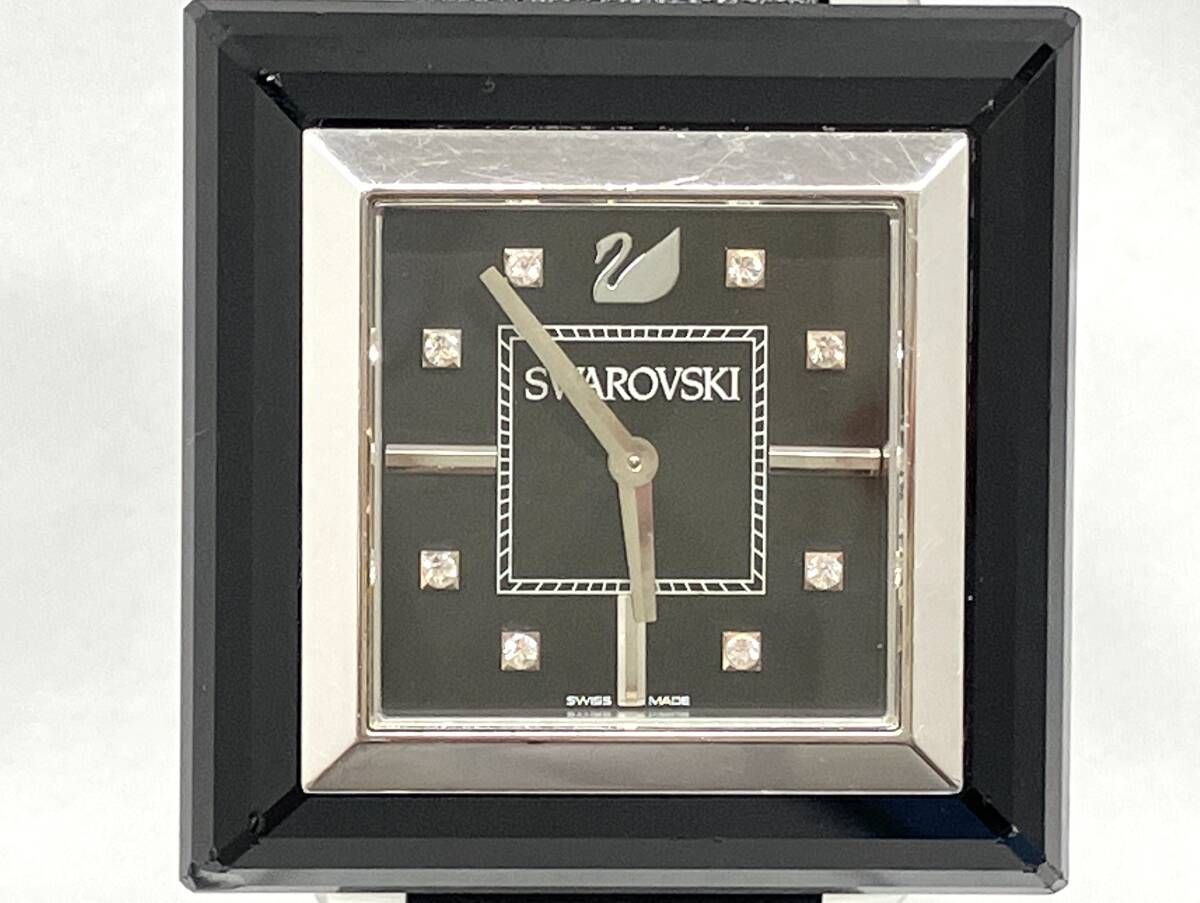 SWAROVSKI Rock n Light L.E. black スクエア 革ベルト ケース欠け 小傷 ケースサイズ約39.8mm