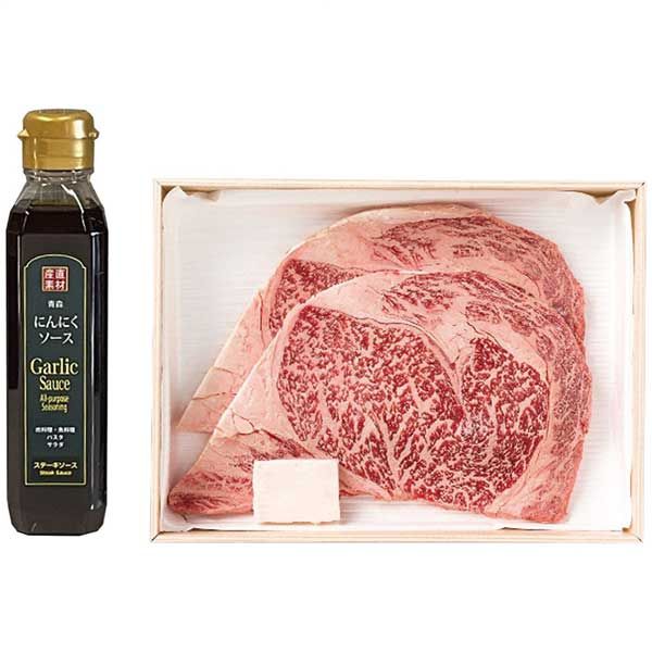 【新品】サンショク 松阪牛 ロースステーキ(2枚)＆二反田醤油にんにくソースセット RSTNS36-160MA