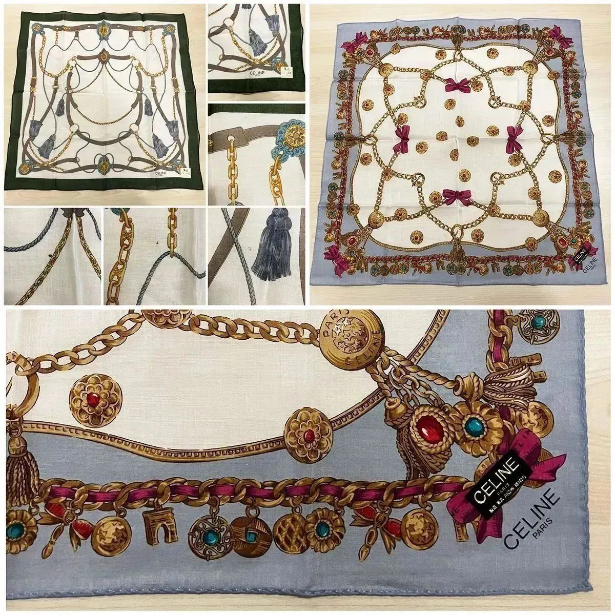 バーバリー Dior セリーヌ イヴサンローラン ハンカチ まとめ セット