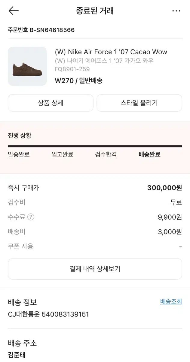 ナイキ エアフォース1 カカオ ワウ レディース