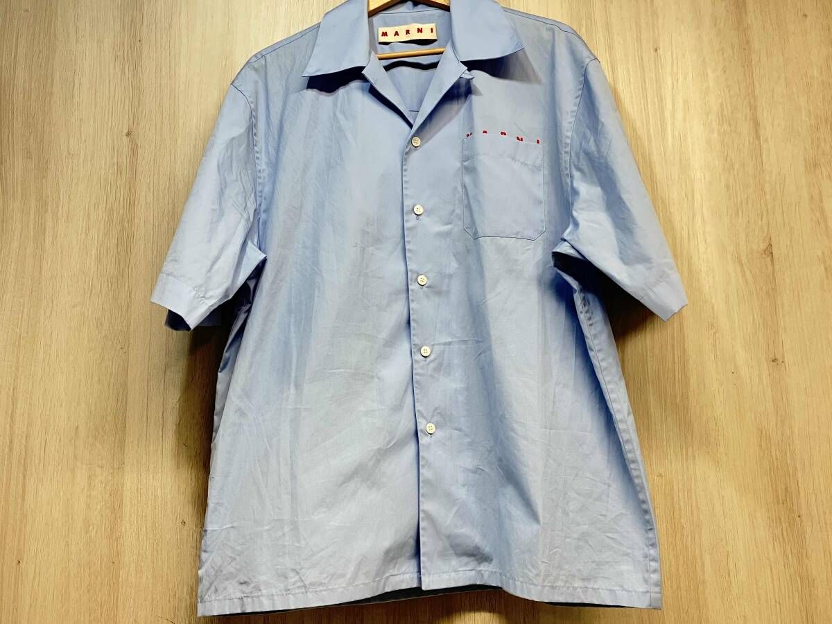 MARNI マルニ LOGO O P SHIRT CUMU0213P8 半袖シャツ シャツ 水色 ブルー 洋服