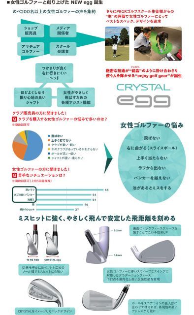 プロギア CRYSTAL egg アイアン クリスタル シャフト 単品[＃6、AW