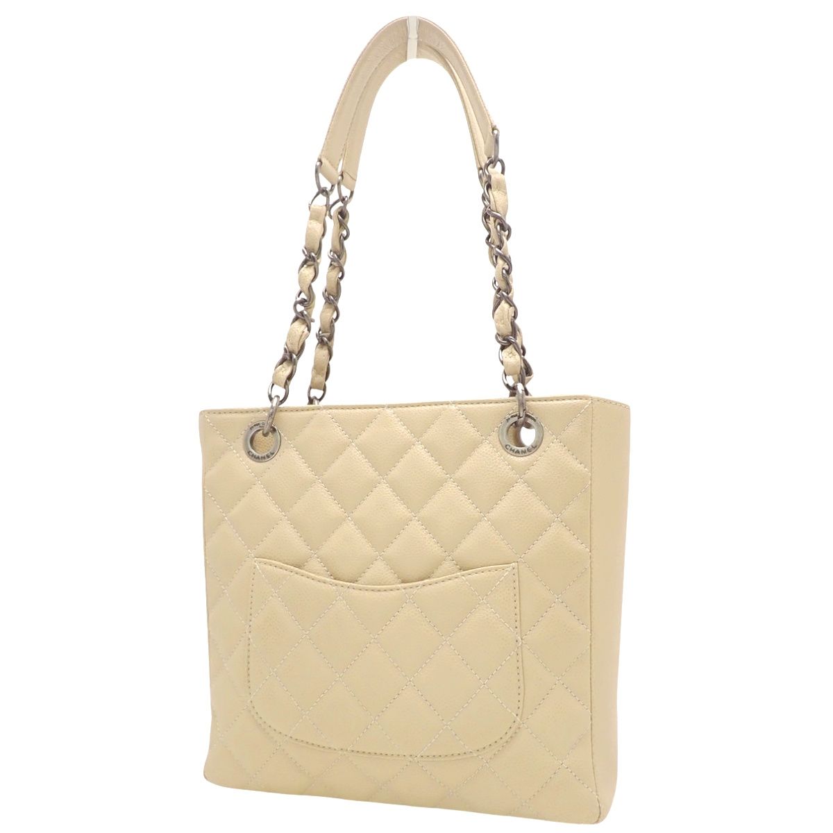 CHANEL シャネル マトラッセ PST バッグ トートバッグ チェーンショルダー 肩掛け キャビアスキン ベージュ ガンメタル金具 A20994 レディース 40802148748 アラモード