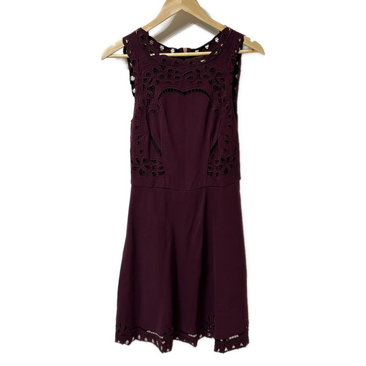 TED BAKER テッドベイカー ワンピース サイズ2 M レディース - パープル ワイン ノースリーブ ひざ丈