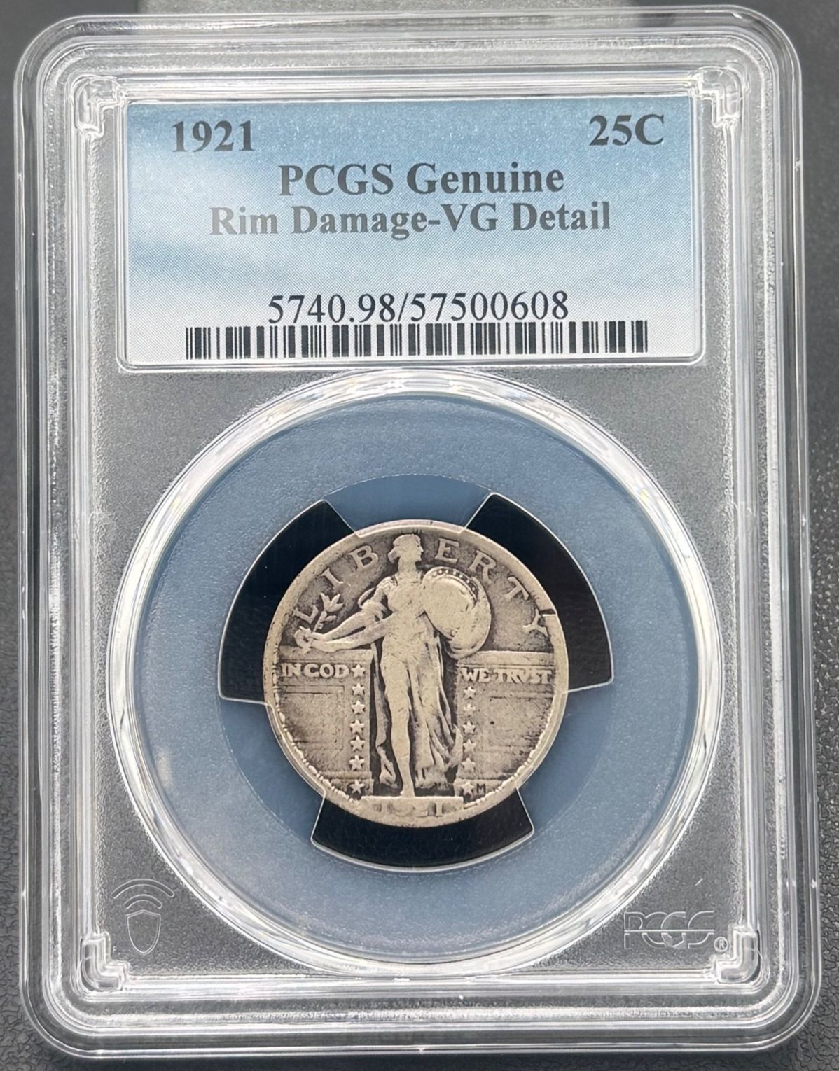 1921年 25セント スタンディング リバティ クォーター PCGS 、少量発行