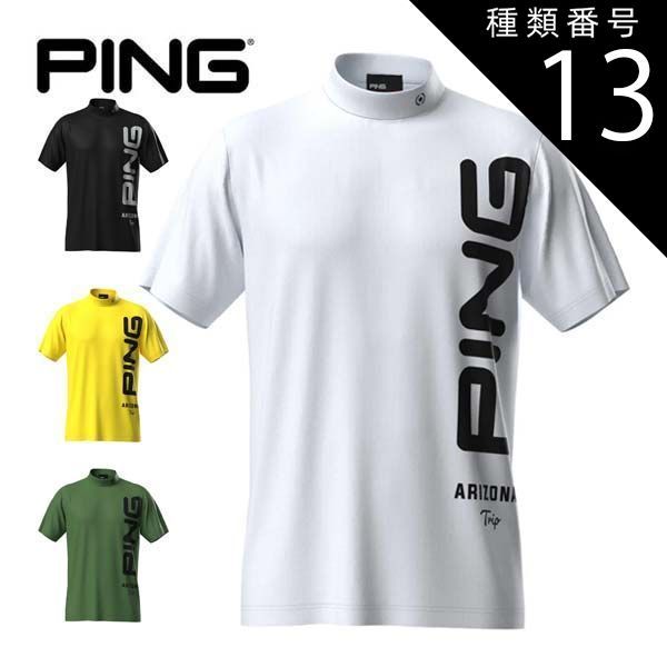 種類13：ブラック(010)/M ピン パフォーマンスライン エコブルー ビッグロゴ ハイネック 半袖シャツ ゴルフウェア メンズ 2025年春夏モデル S-3L 621-5167209 