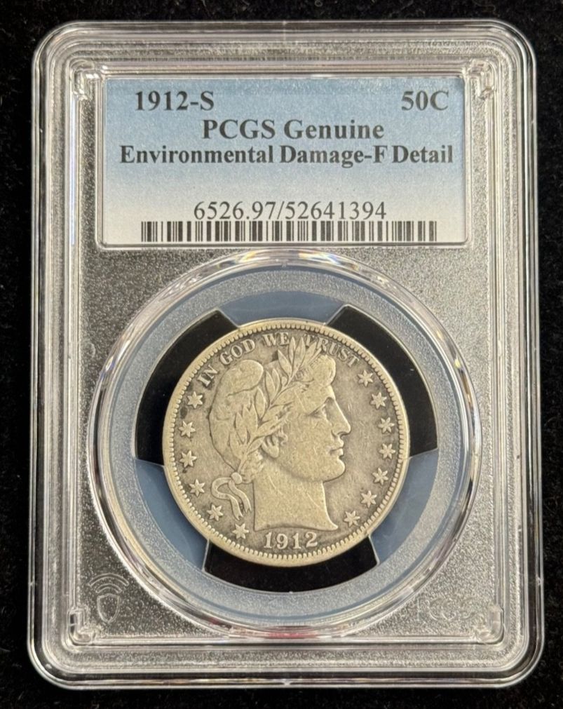 1912年 S 50セント バーバー ハーフダラー PCGS 低鋳造枚数セミキーデートコイン