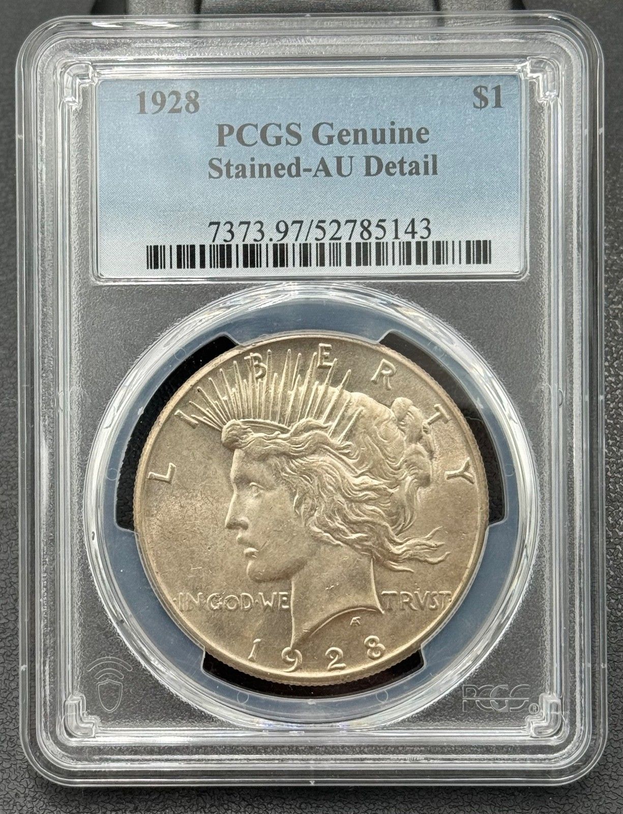 1928年ピースシルバードル 1ドル PCGS AU 高品位 キーデート 少量発行コイン