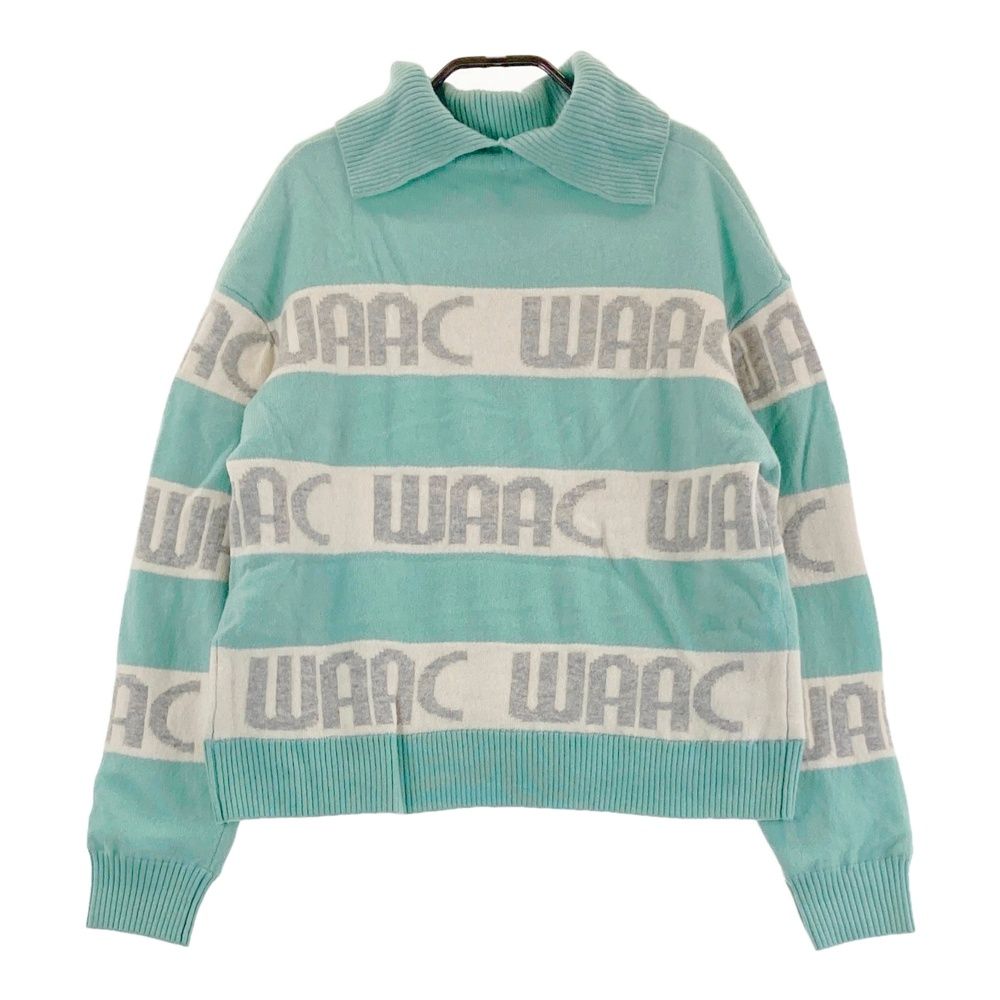 サイズ 1 WAAC ワック 裏地付 ニットセーター ブルー系 ゴルフウェア レディース ストスト