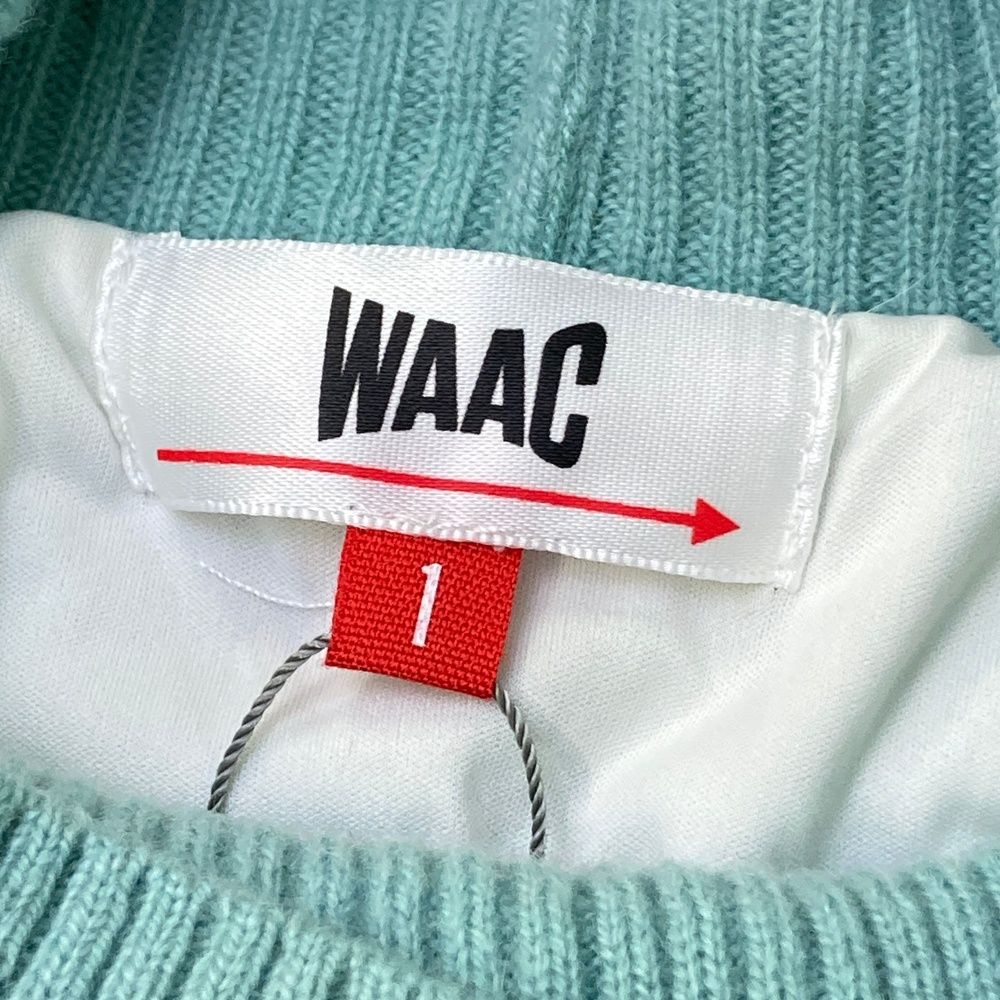  サイズ 1 WAAC ワック 裏地付 ニットセーター ブルー系 ゴルフウェア レディース ストスト セーター トレーナー レディースウェア
