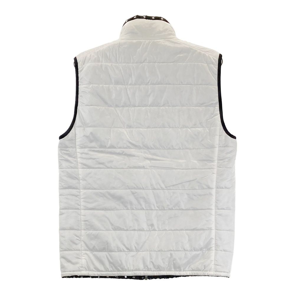 サイズ M MARK-LONA マークアンドロナ リバーシブル 中綿ジップベスト 星柄 ブラック系 ゴルフウェア メンズ ストスト