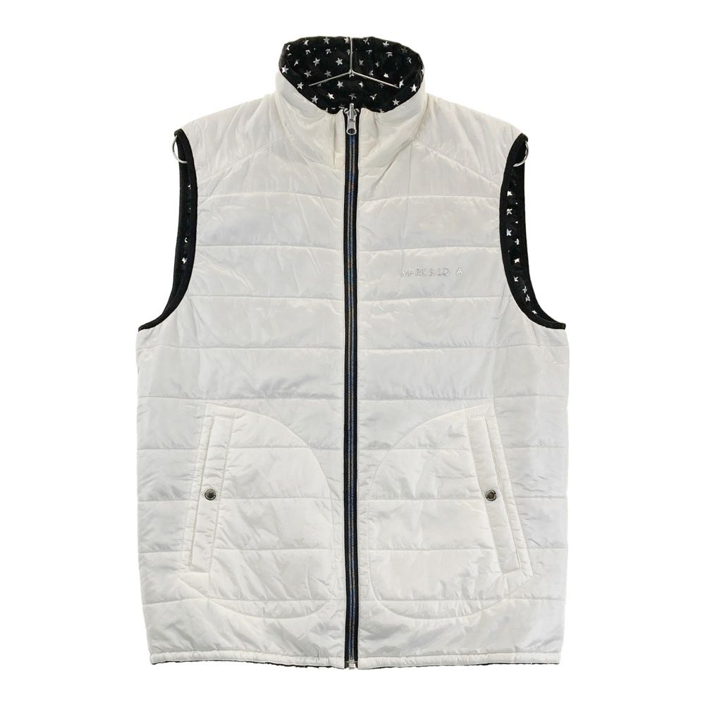 サイズ M MARK-LONA マークアンドロナ リバーシブル 中綿ジップベスト 星柄 ブラック系 240101532572 ゴルフウェア メンズ ストスト