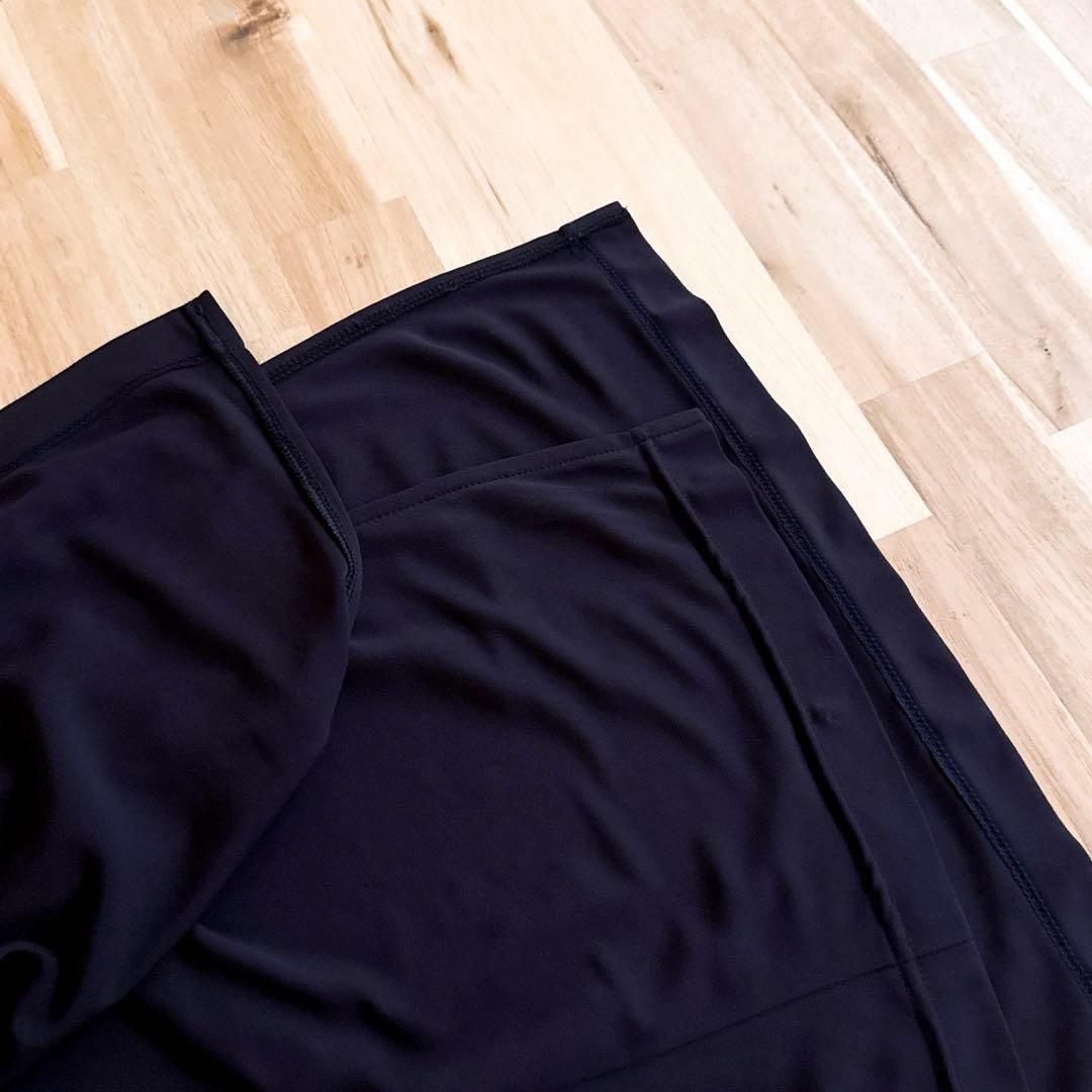  ティーバイアレキサンダーワン ドレープ ドレス ロング ワンピースS紺ネイビー ノースリーブ カットソーワンピース