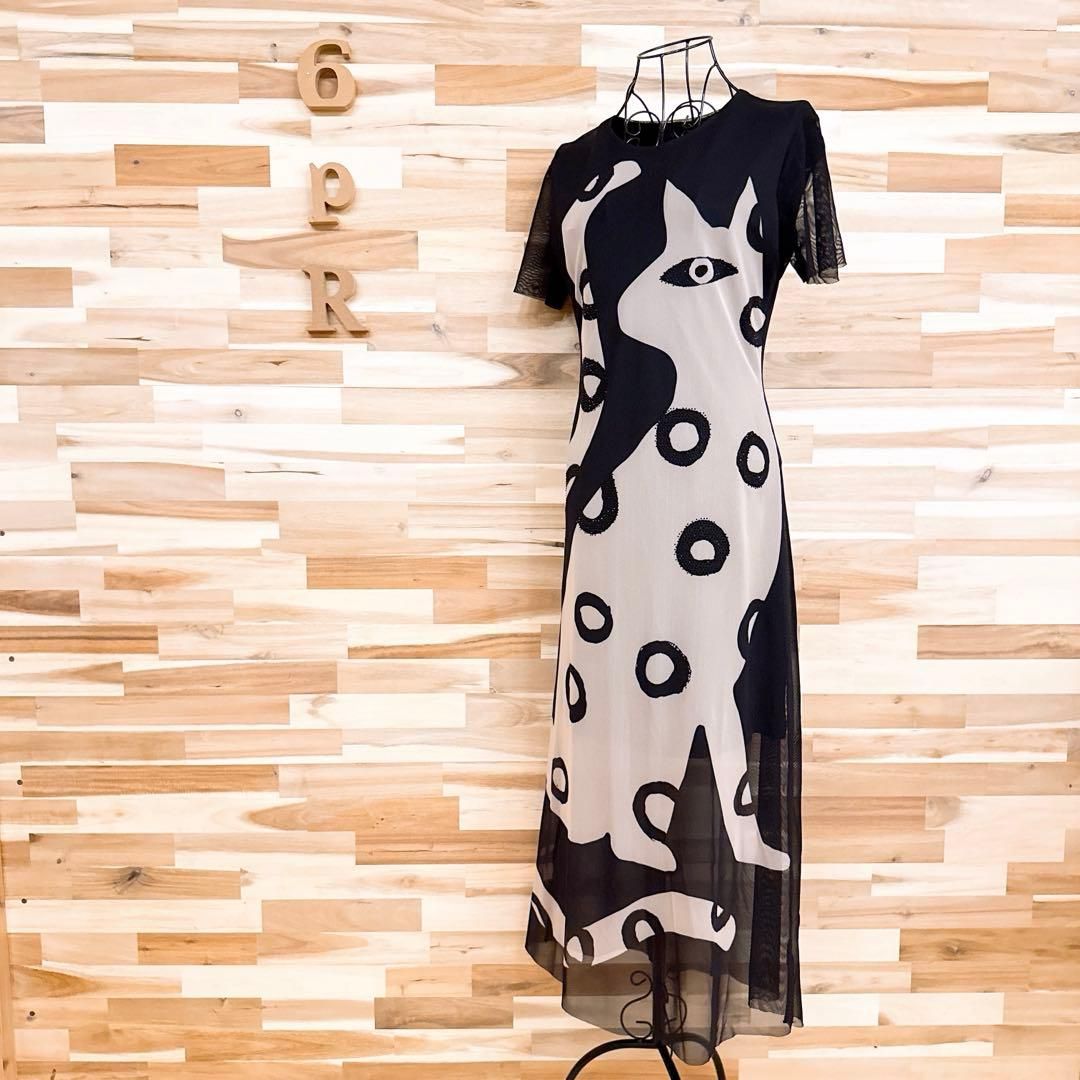 品 デシグアル×ミランダマカロフ チュール 猫ねこ ワンピース M 黒