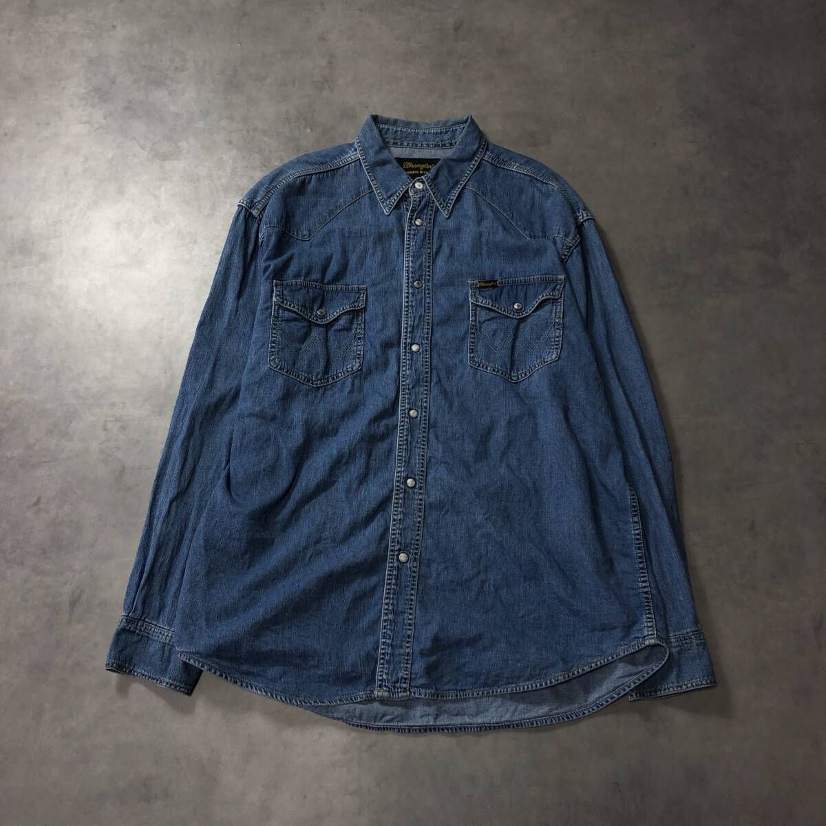 GQ4069◇Wrangler：デニムウエスタンシャツ◇XL◇インディゴ系