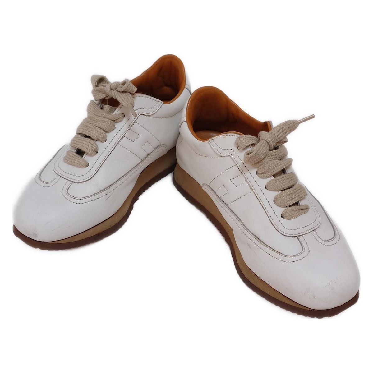 HERMES(エルメス) スニーカー 35 1/2 レディース クイック 白×ブラウン