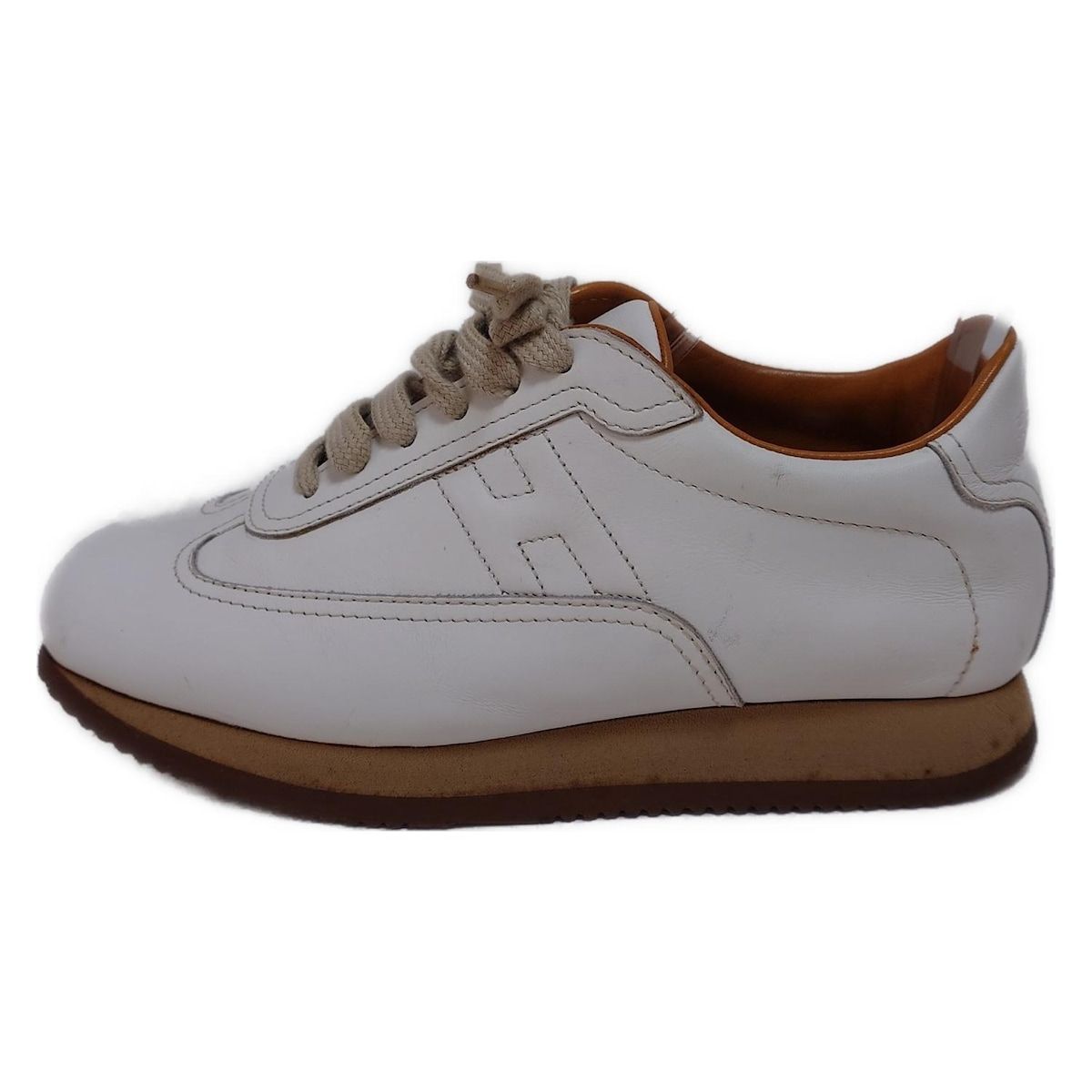 HERMES(エルメス) スニーカー 35 1/2 レディース クイック 白×ブラウン