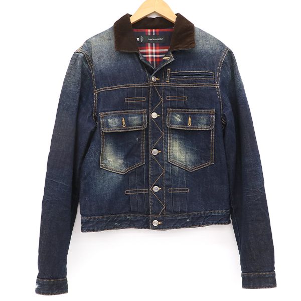 ディースクエアード Dsquared2 デニムジャケット アウターGジャン 綿100% サイズ46 メンズ yy 4000064801000868