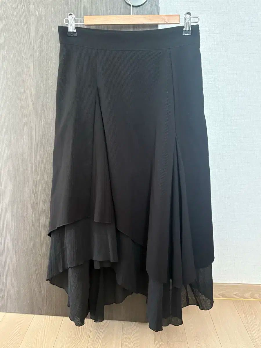 ミセキ SEOUL ソウル アシンメトリー レイヤード スカート ブラック