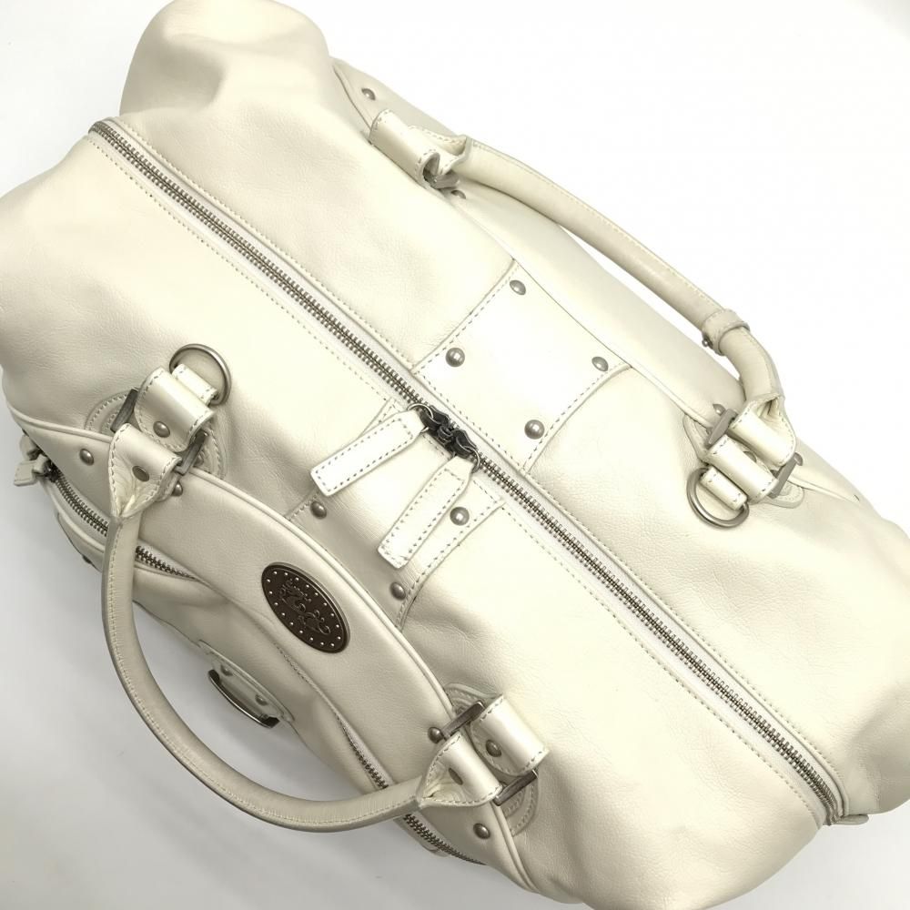 ダンスウィズドラゴン ボストンバッグ 白 スタッズ 内外ポケットゴルフ