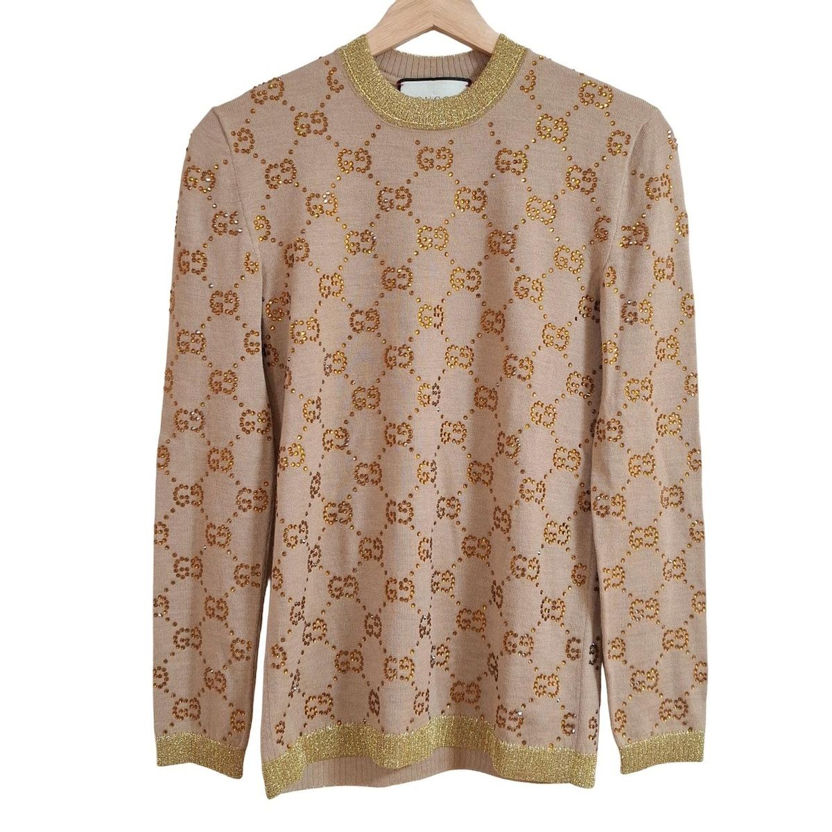 グッチ ウール GG柄 セーター 長袖ニット サイズM GG インターシャ ウール セーター ・ブラック | GUCCI公式