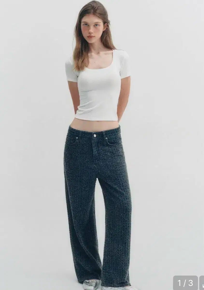 THETIS TWEED LOW RISE WIDE パンツ xs