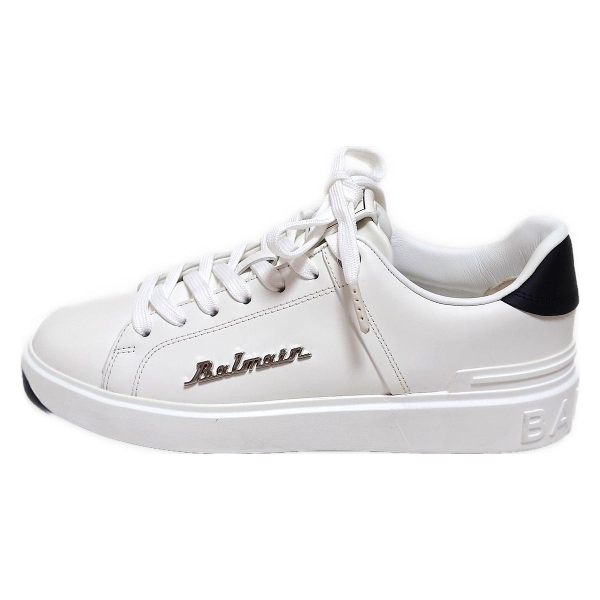 BALMAIN バルマン シューズ 24 メンズ B-COURT ビーコート 白 ロゴ レザー