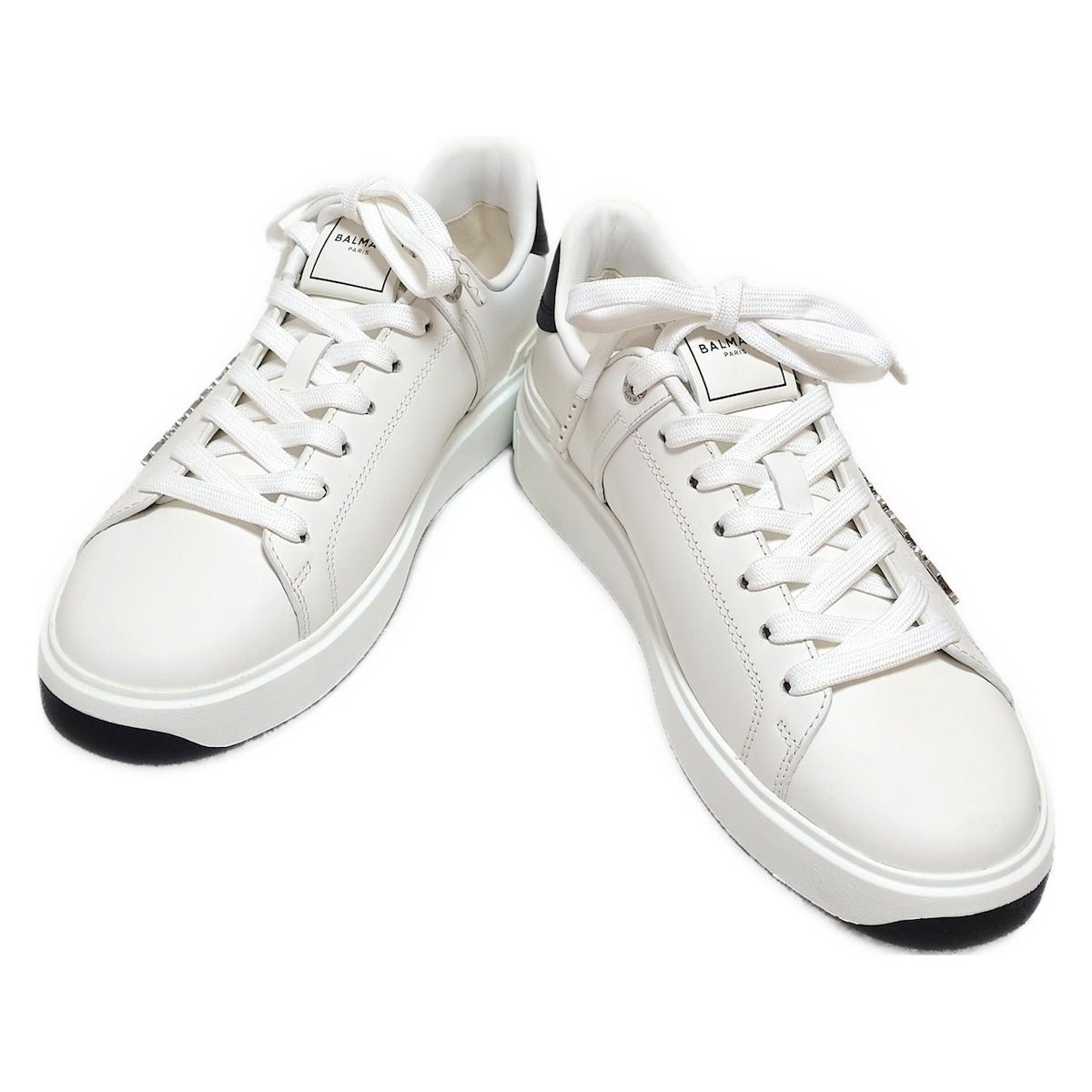 BALMAIN バルマン シューズ 24 メンズ B-COURT ビーコート 白 ロゴ レザー