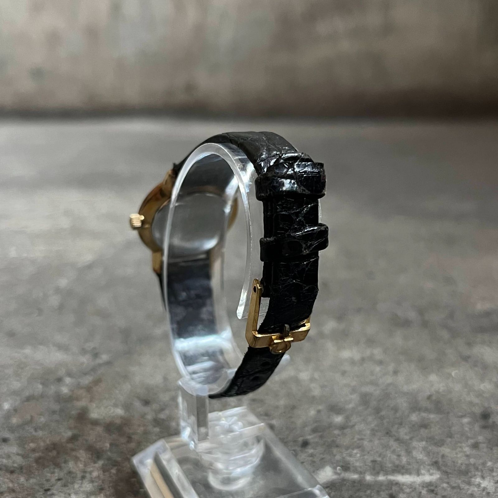  OMEGA Geneve 511 0410 手巻き 腕時計 2針 ゴールド レザーバンド オメガ ジュネーブ GOLD PLATED VINTAGE 稼動品 手巻き時計 腕時計(アナログ)