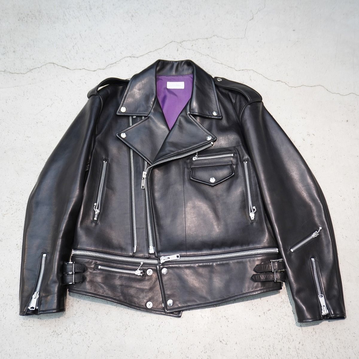 LITTLEBIG リトルビッグ ダブルライダースジャケット 40 黒 美品 正規 LITTLEBIG リトルビッグ Double Leather Riders Jacket