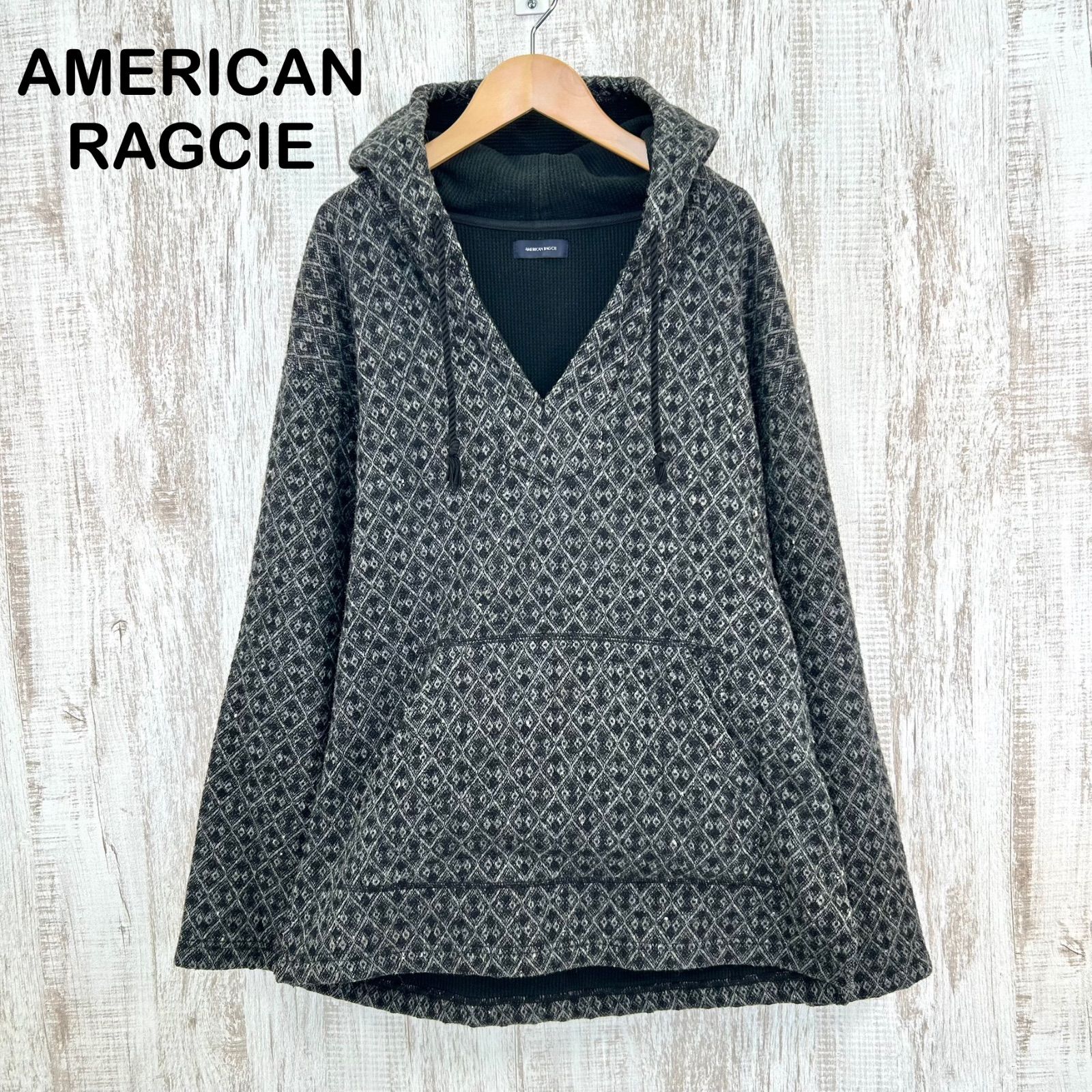 AMERICAN RAG CIE アメリカンラグシー チェック 総柄 Vネック ウール 