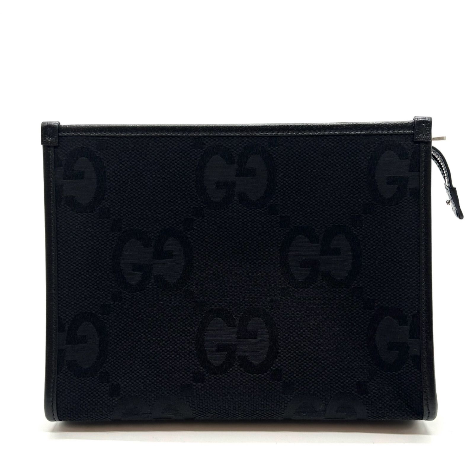 ジャンボGG GUCCI グッチ クラッチバッグ ブラック レザー ショルダー 