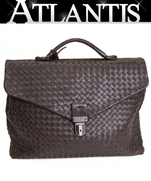 ボッテガ ヴェネタ BOTTEGA VENETA イントレチャート ブリーフケース ビジネスバッグ レザー ブラウン 72243