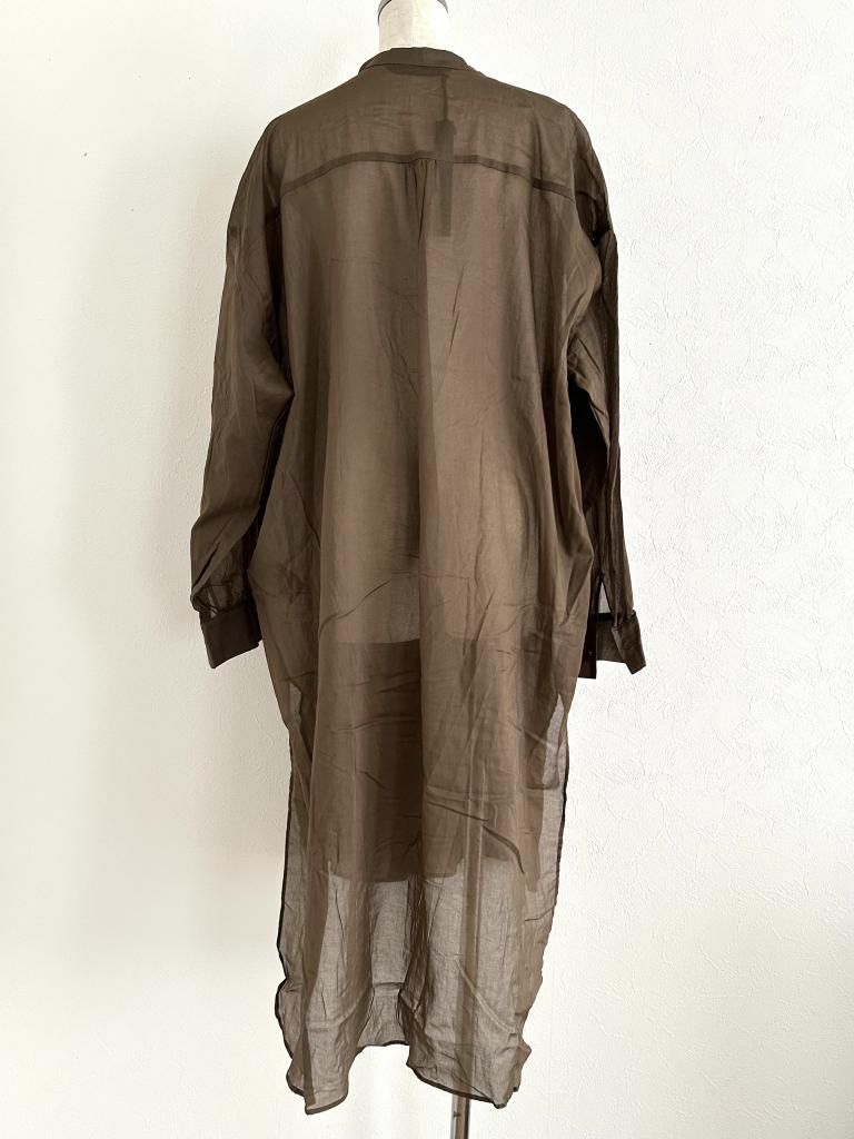  mizuiroind ミズイロインド バンド シアーロングギャザーシャツワンピース シャツ F フリーサイズ 大人 おしゃれ お出掛け 6459362 長袖 シャツ ブラウス